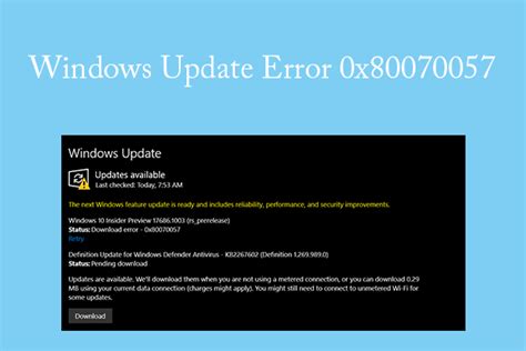 0x80070057 windows update.